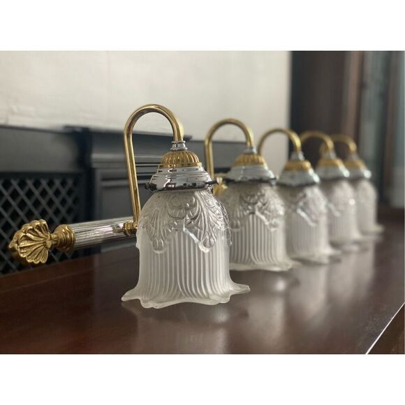 Feiss Pasquale Wall 5 Light Vanity Sconce Vintage Deco Style - Picture 5 of 6